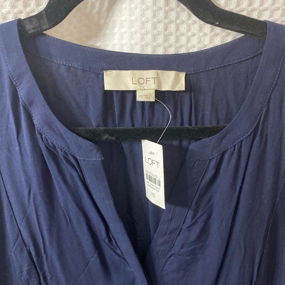 NWT LOFT Tiered Split Neck Swing Dress - Picture 6 of 7